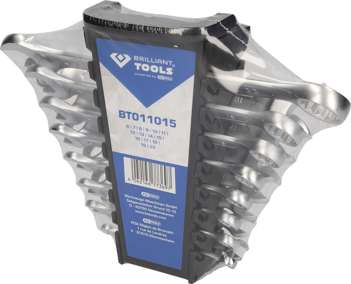 BRILLIANT TOOLS BT011015 Ring-Maulschlüssel-Satz, 15-tlg [Powered by KS TOOLS] 15-tlg., 15-tlg.