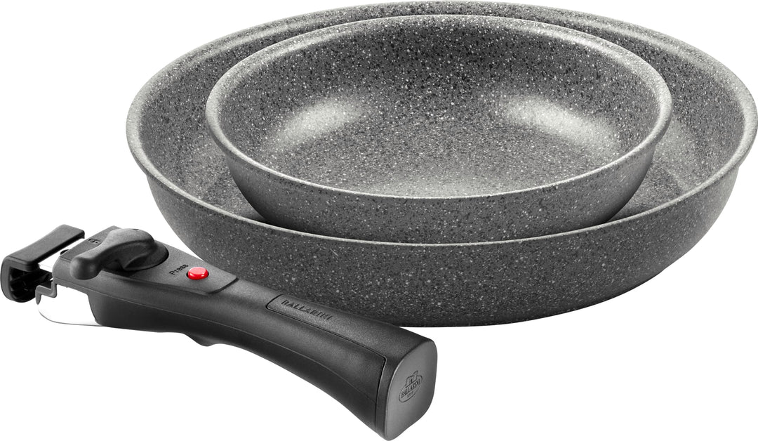 BALLARINI Torre Bratpfannen-Set, Keramikbeschichtung, 20 + 28 cm, Induktionsgeeignet, Abnehmbarer Gr