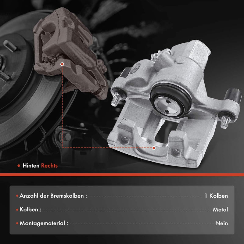 Frankberg Bremssattel Bremszange Hinten Rechts Kompatibel mit C-Max DM2 2007-2010 Focus II DA DP HCP