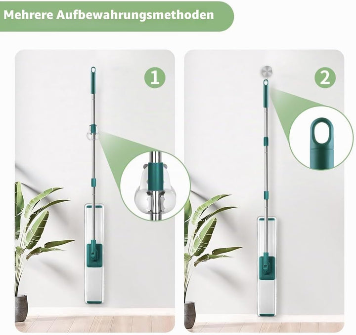 CQT Kommerzieller Flacher Mikrofaser-Bodenwischer, Reinigungssystem, 61 cm, nasses, trockenes und st