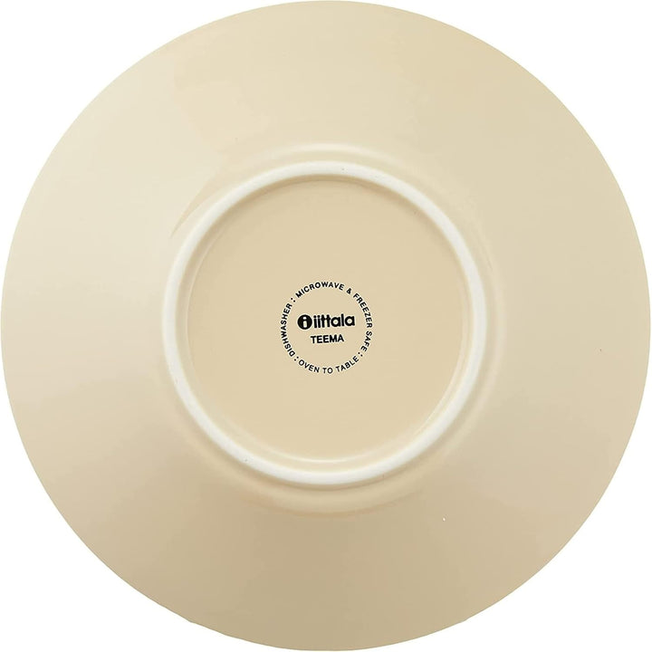 Iittala Teema Tiefer Teller aus Porzellan in der Farbe Leinen mit einem Durchmesser von 21 cm, Masse