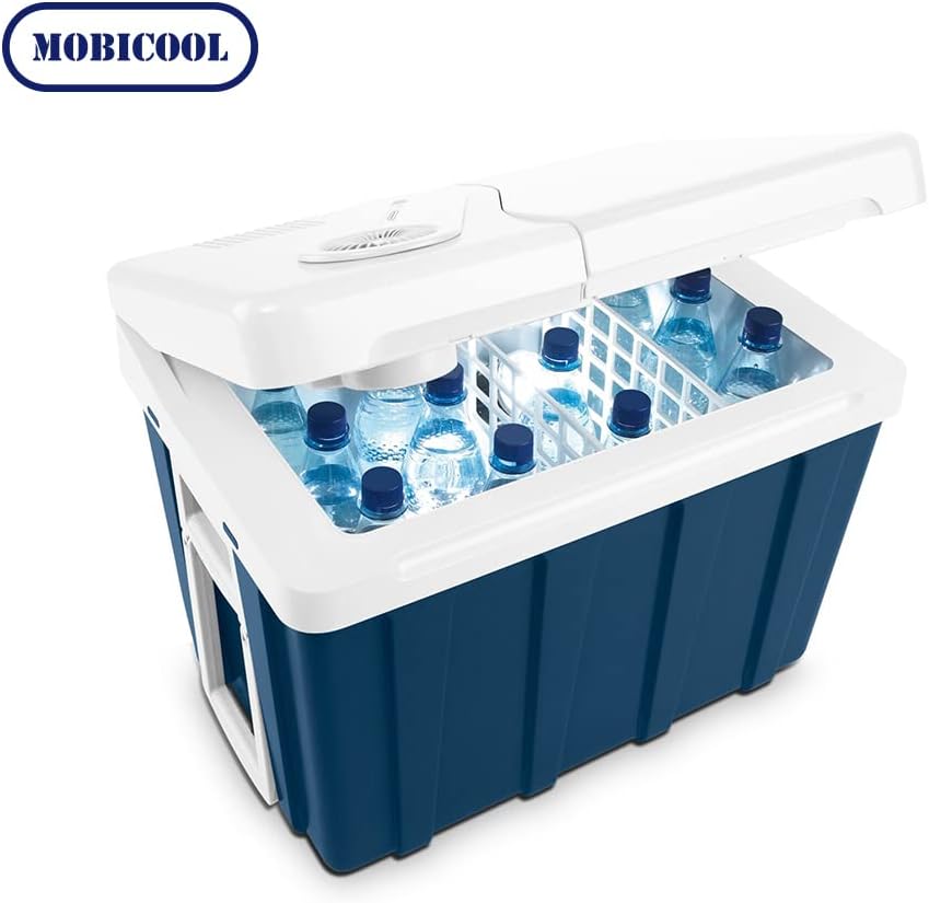 Mobicool MQ40W AC/DC - tragbare elektrische Kühlbox mit Rollen, 39 Liter, 12 V und 230 V für Auto, L