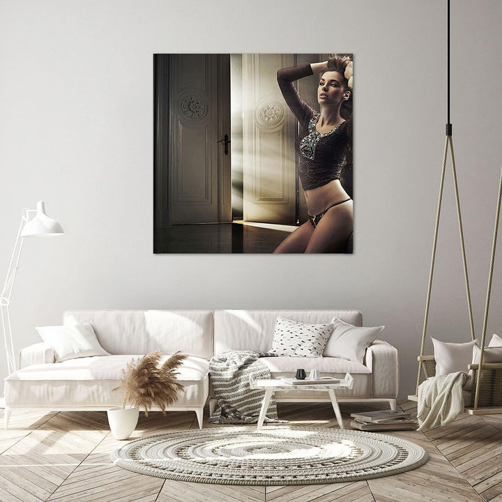 Bilder auf Leinwand 70x70cm Leinwandbild Schönheit Club Kosmetik Disco Gross Wanddeko Bild Schlafzim