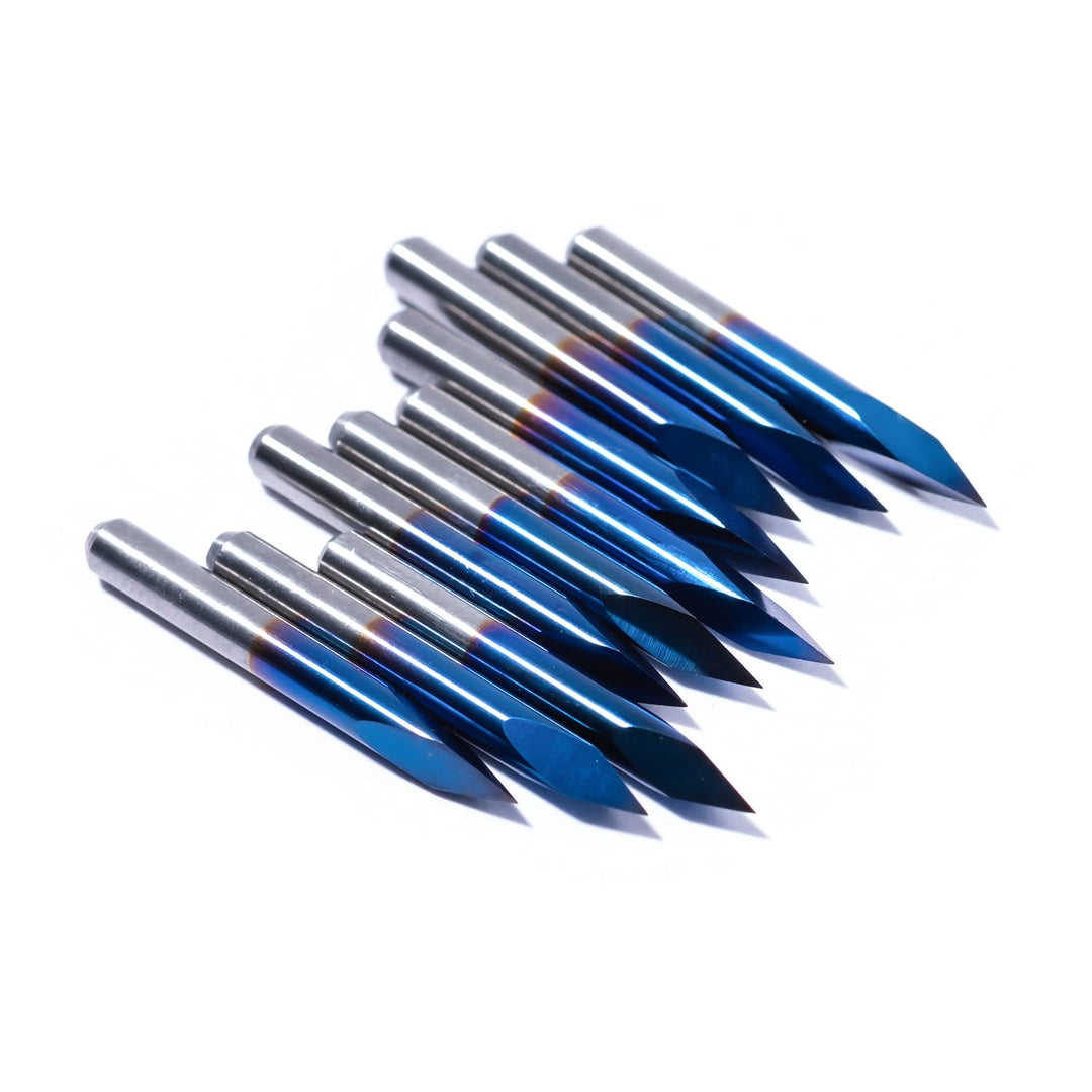 10-Stück 30 Grad 0.1mm V Fräser Spitze Gravierstichel in Pyramidenform Triangular Pyramid V-bit Nano