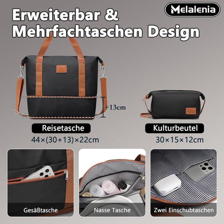 Melalenia Kofferset 7tlg Hartschale Leicht mit 4 Rollen und TSA-Schloss Der Gepäcksets Enthält 1 Kos