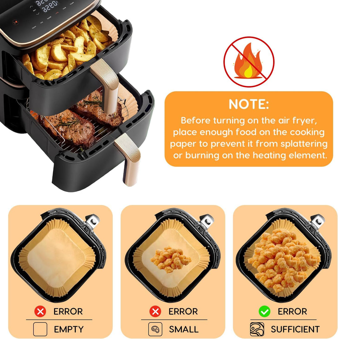 120 Stück Backpapier für HeissLuftfritteuse Cosori Turbo Tower Pro Smart 10,8L , Airfryer Backpapier
