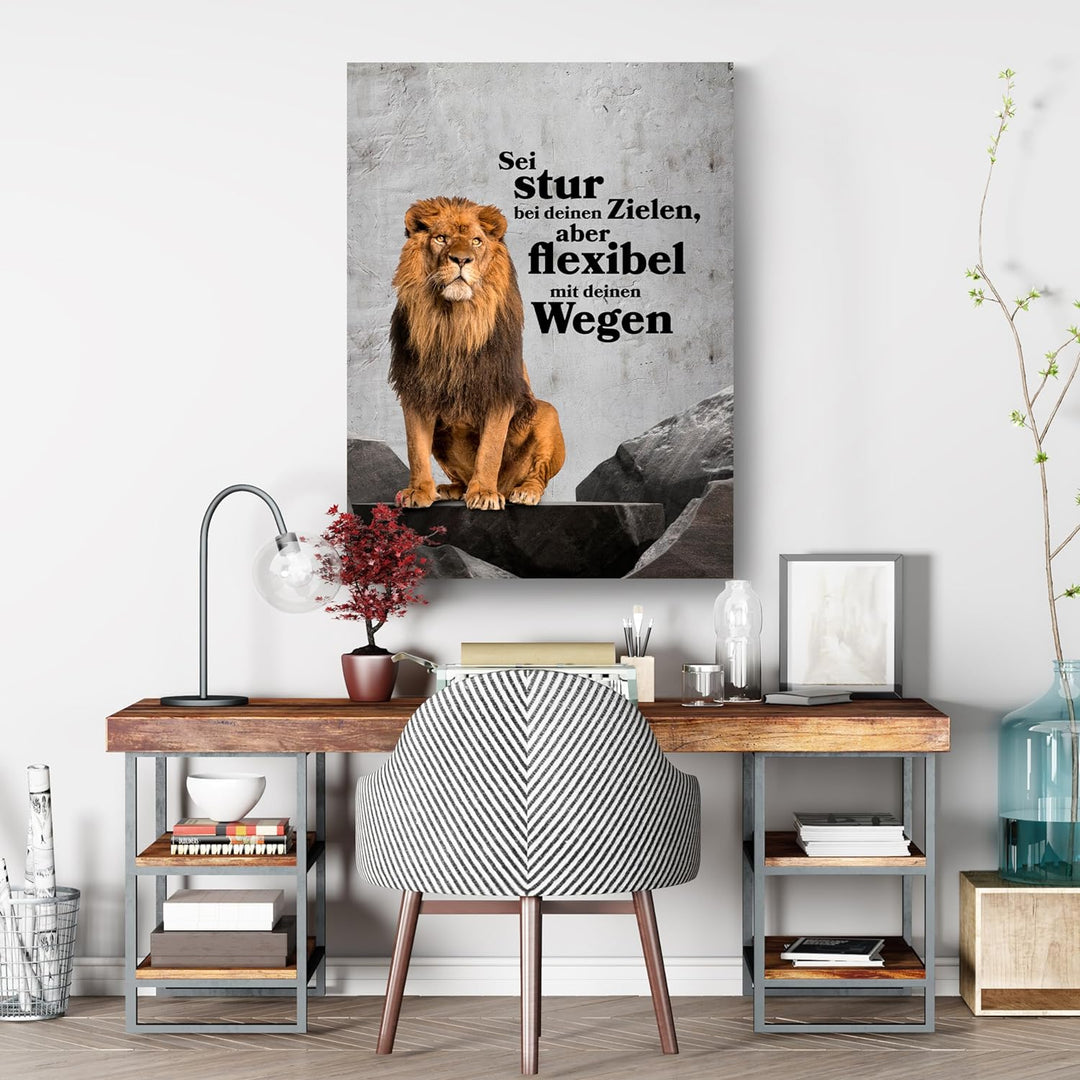 wandmotiv24 Leinwandbild Motivation, 80x60cm, Hochformat, Flexible Wege, Deko, Bilder auf Leinwand,