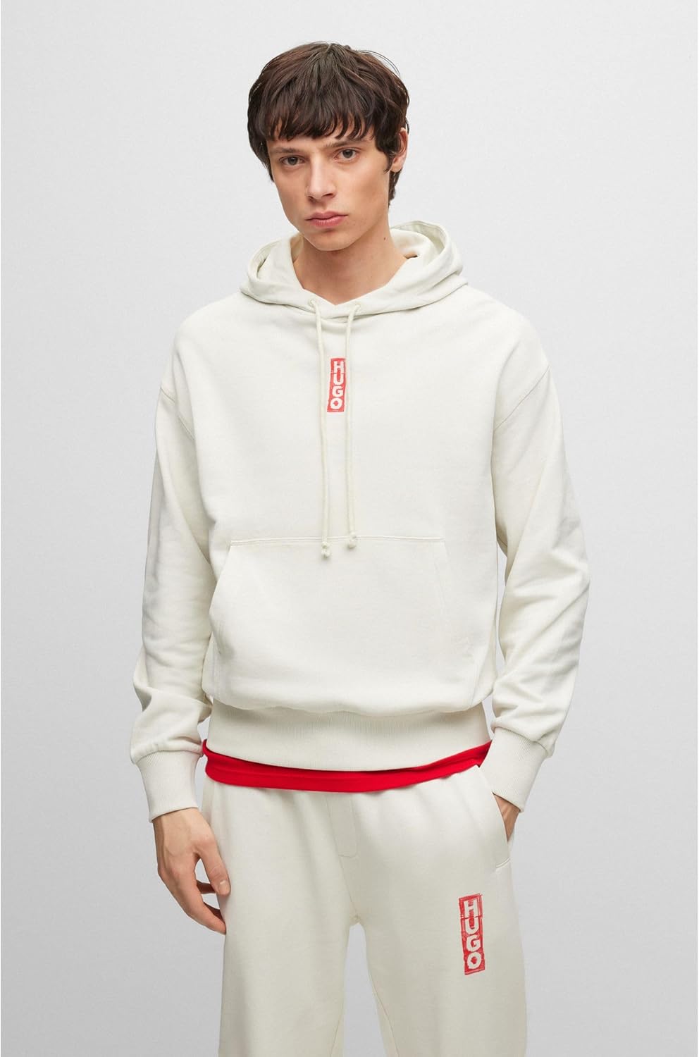 HUGO Herren Diushi Relaxed-Fit Hoodie aus Baumwolle mit Marker-Logos, XL Light/Pastel Green333