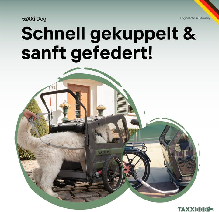 TAXXI Dog M Hundeanhänger für Fahrrad – Stabiler Fahrradanhänger für Hunde bis 40kg – mit Einstieg v