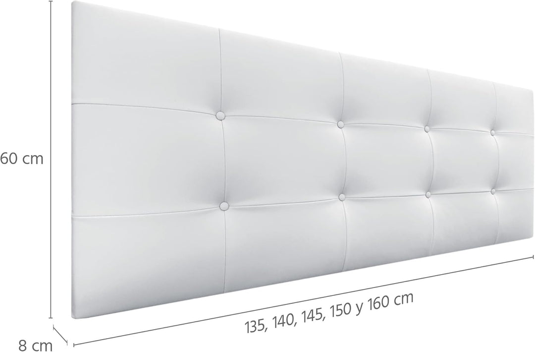 DHOME Kopfteil, gepolstertes Bett Kopfteil 8cm dick. Gepolstertes Kopfteil ACUALINE Stoff und Kunstl