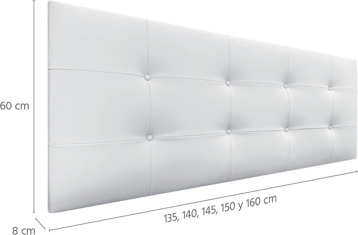 DHOME Kopfteil, gepolstertes Bett Kopfteil 8cm dick. Gepolstertes Kopfteil ACUALINE Stoff und Kunstl