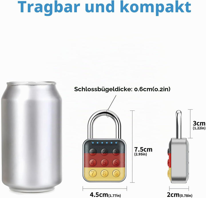 Zahlenschloss, Zahlenschloss für Spind, Schliessfachschloss & Gym Locker Lock - Hohe Sicherheit, ein