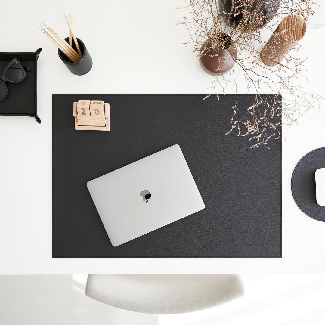 Eglooh - Iris - Taschenleerer aus echtem Leder Schwarz - Schreibtisch-Organizer mit modernem Design