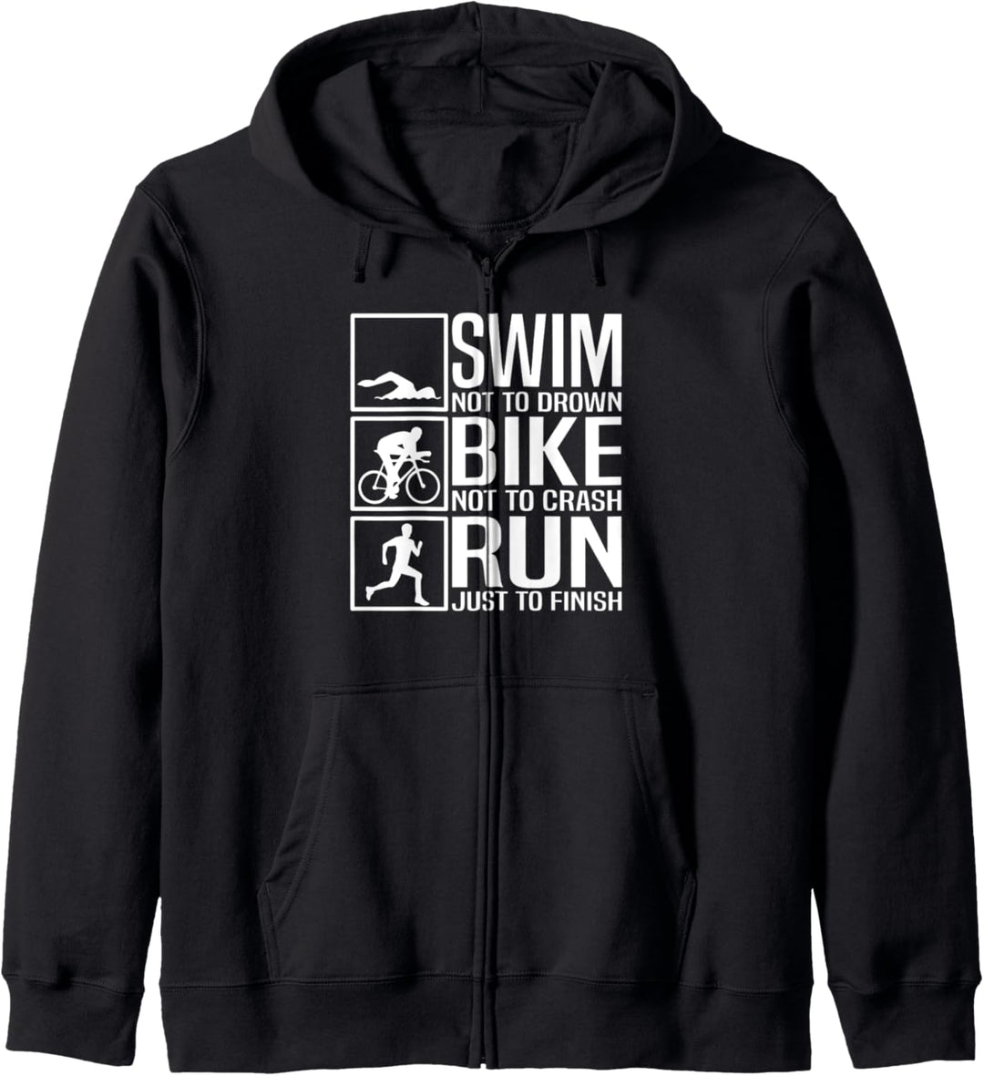 Triathlet Fahrrad Laufen Schwimmen - Ausdauersport Triathlon Kapuzenjacke