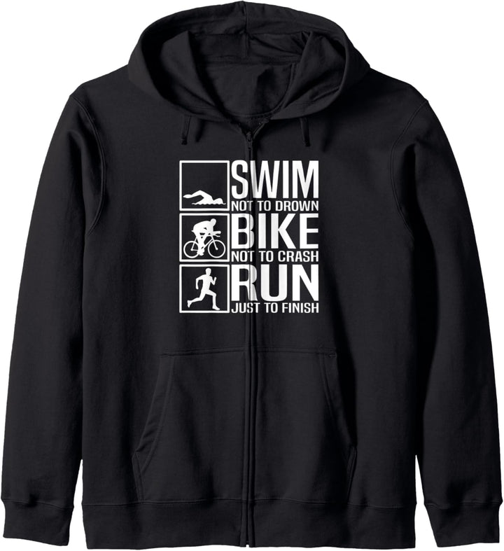 Triathlet Fahrrad Laufen Schwimmen - Ausdauersport Triathlon Kapuzenjacke