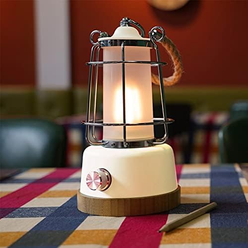 HARPER LIVING Wiederaufladbare LED-Laterne im Retro-Stil, 6 W, 370 Lumen, 5000 mAh, dimmbar, Farbwec