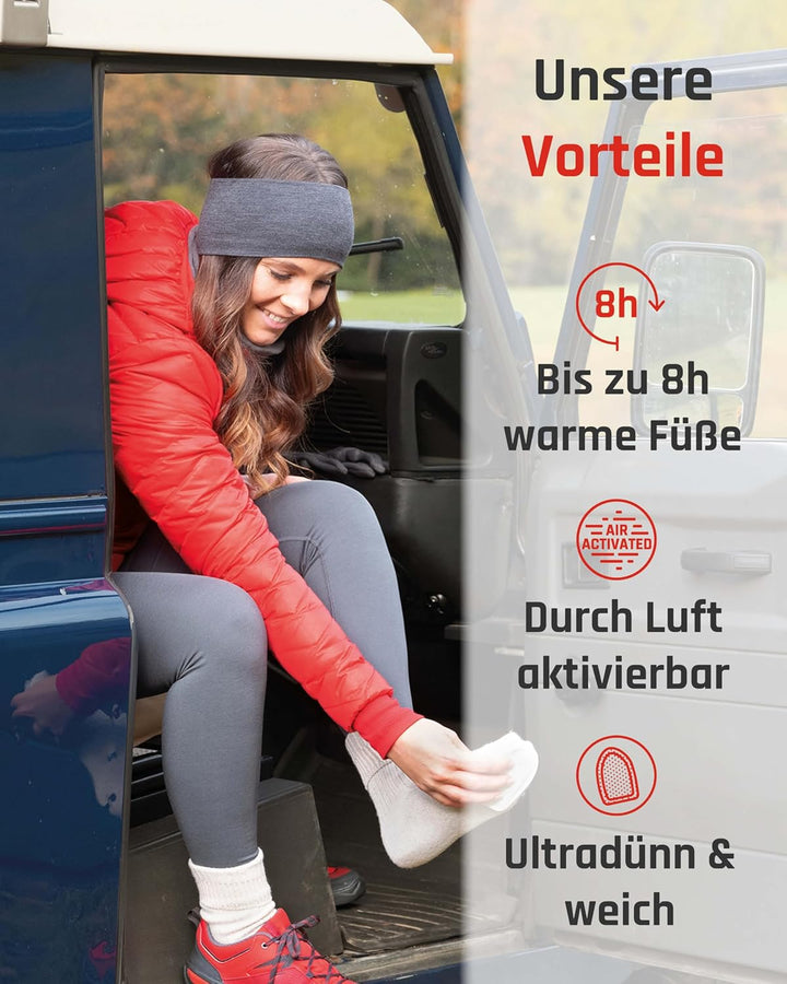 TerraTherm Fusswärmer Pads - 5, 10 oder 30 Paar - Zehenwärmer selbstklebend für 8h warme Füsse, Wärm