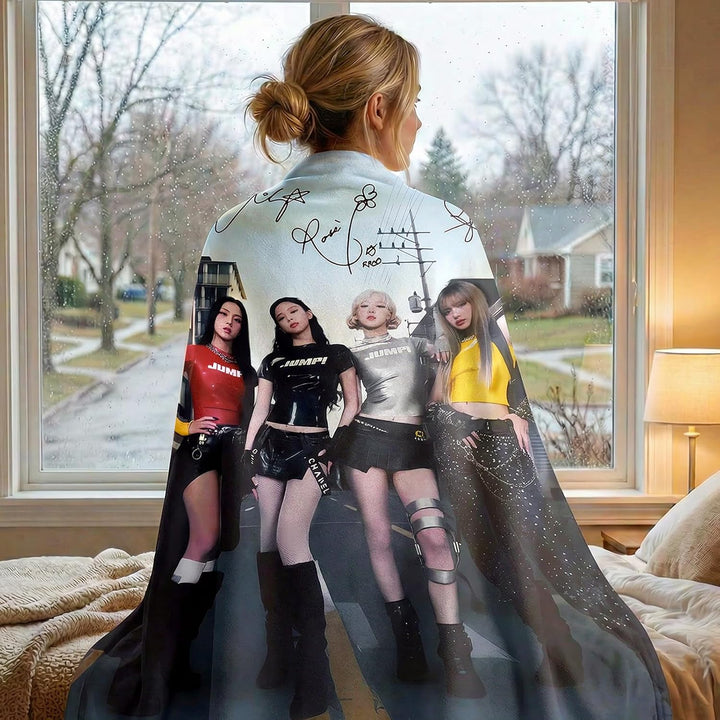 Blackpink Decke für Fans, Mehrzweck-Flanelldecke Superweiche Flanelldecke für Lounging Reisen Outdoo