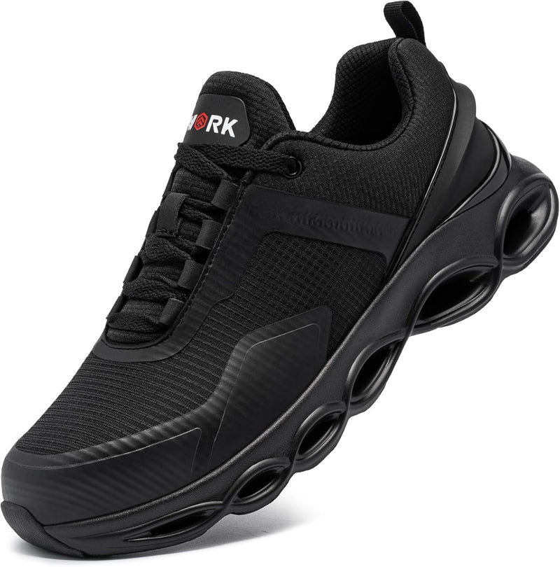 LARNMERN Arbeitsschuhe Herren Sicherheitsschuhe Mode Anti Smashing Stahlkappenschuhe Atmungsaktiv Dä