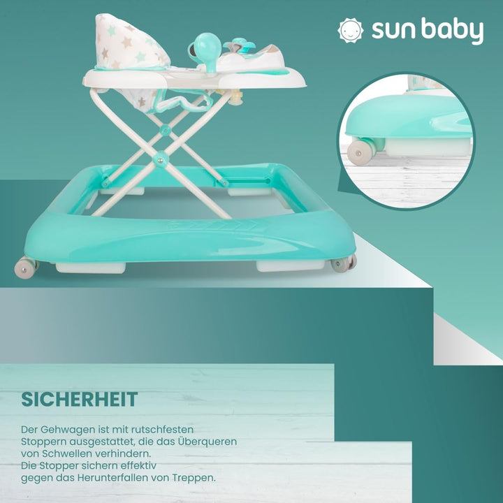 Kinderfahrzeug Lernrad Lauflernhilfe Spielcenter Gehfrei Gehhilfe Baby Walker Babyschaukel (Hellblau