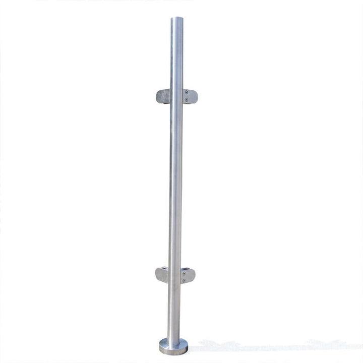 Treppengeländer 110 cm, Geländerpfosten aus Glas, Geländerpfosten, Glashalter Edelstahl, Balkongelän