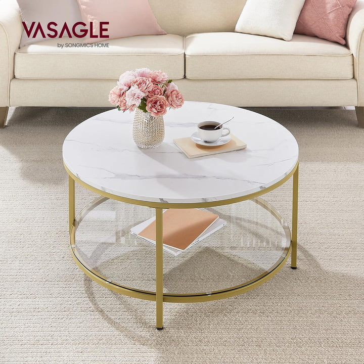 VASAGLE Couchtisch, Wohnzimmertisch, Sofatisch, für Wohnzimmer, mit Glasplatte, viel Stauraum, einfa