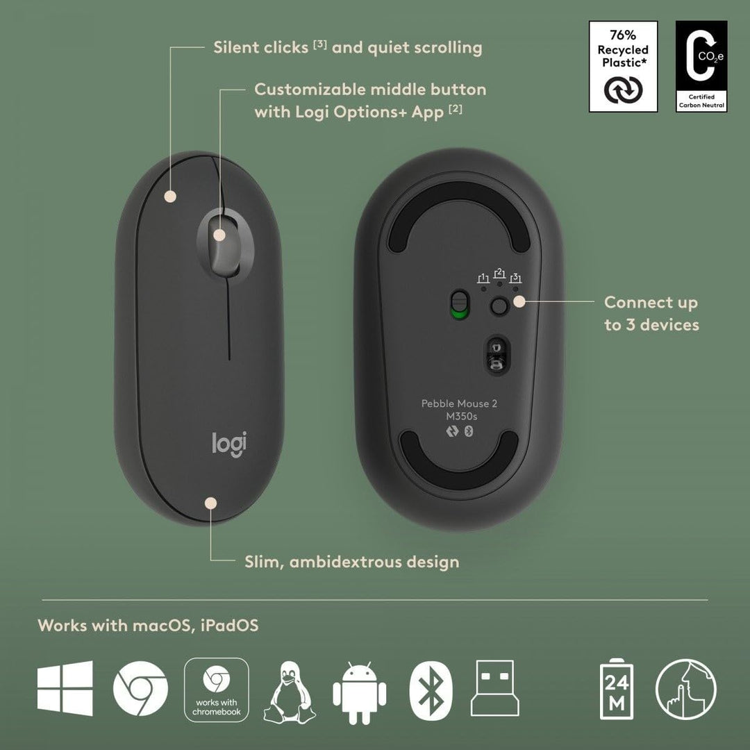 Logitech Pebble 2 Combo - US QWERTY-Layout, Grafit