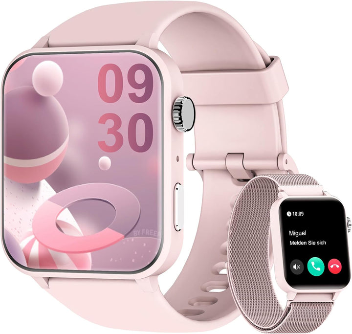 Blackview Smartwatch Damen, 1,85'' Fitnessuhr mit Tätigen und Annehmen von Anrufen, Sportuhr mit 100
