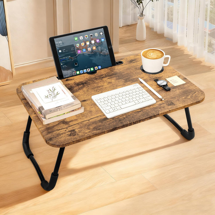 Lap Desk Klappbarer Laptop-Tisch Tragbarer Betttisch mit Halterungen für Tassen und Tablets Kleine p