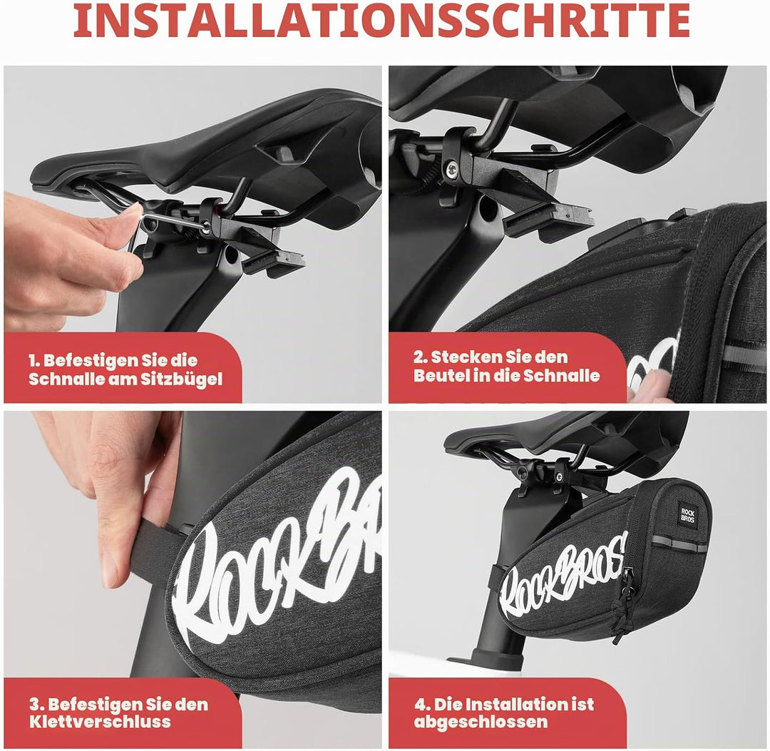 ROCKBROS Fahrrad Satteltasche Tragbare Satteltasche für Rennräder Mountainbikes Gravelbike und Faltr