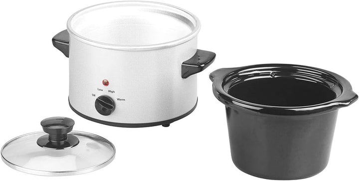 Rosenstein & Söhne Slow Cooker: Elektrischer Schongarer, Keramik-Gartopf, Glasdeckel, 1,4 Liter, 100