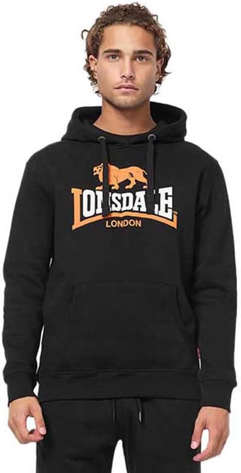 Lonsdale Herren Sleeve Hooded Sweatshirt S Black/Orange/White