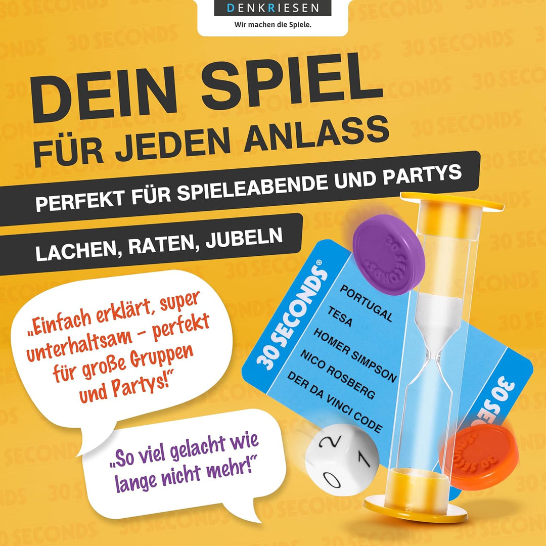 DENKRIESEN - 30 Seconds® - Nur die Zeit kann euch stoppen! | Ab 12 Jahren | 3+ Spieler | Brettspiel