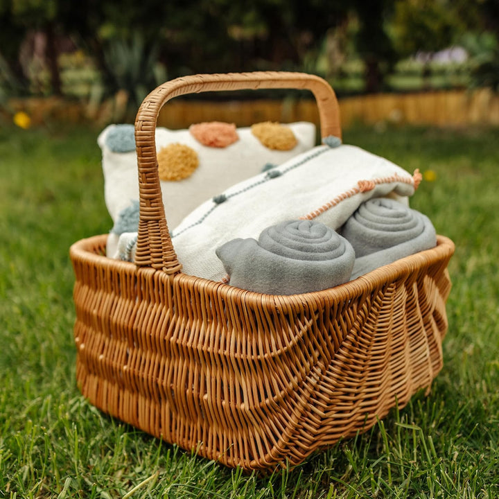Creative Home Holländischer Einkaufskorb Weidenkorb mit Henkel Picknickkorb | 42 x 32 x 40 cm (+/- 1