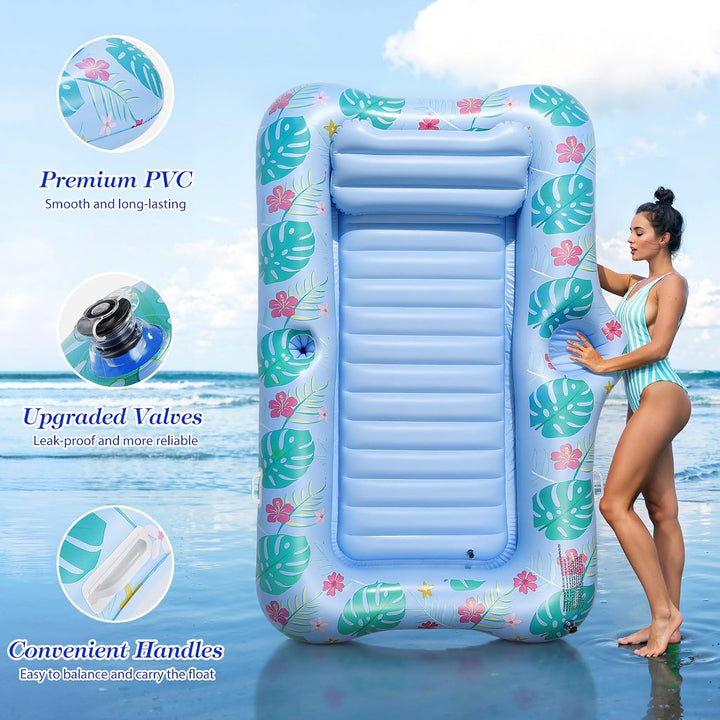 MoKo Tanning Pool Luftmatratze | Tannng Bed mit Getränkehalter, Loungesessel, Bräunungspool, Gross S