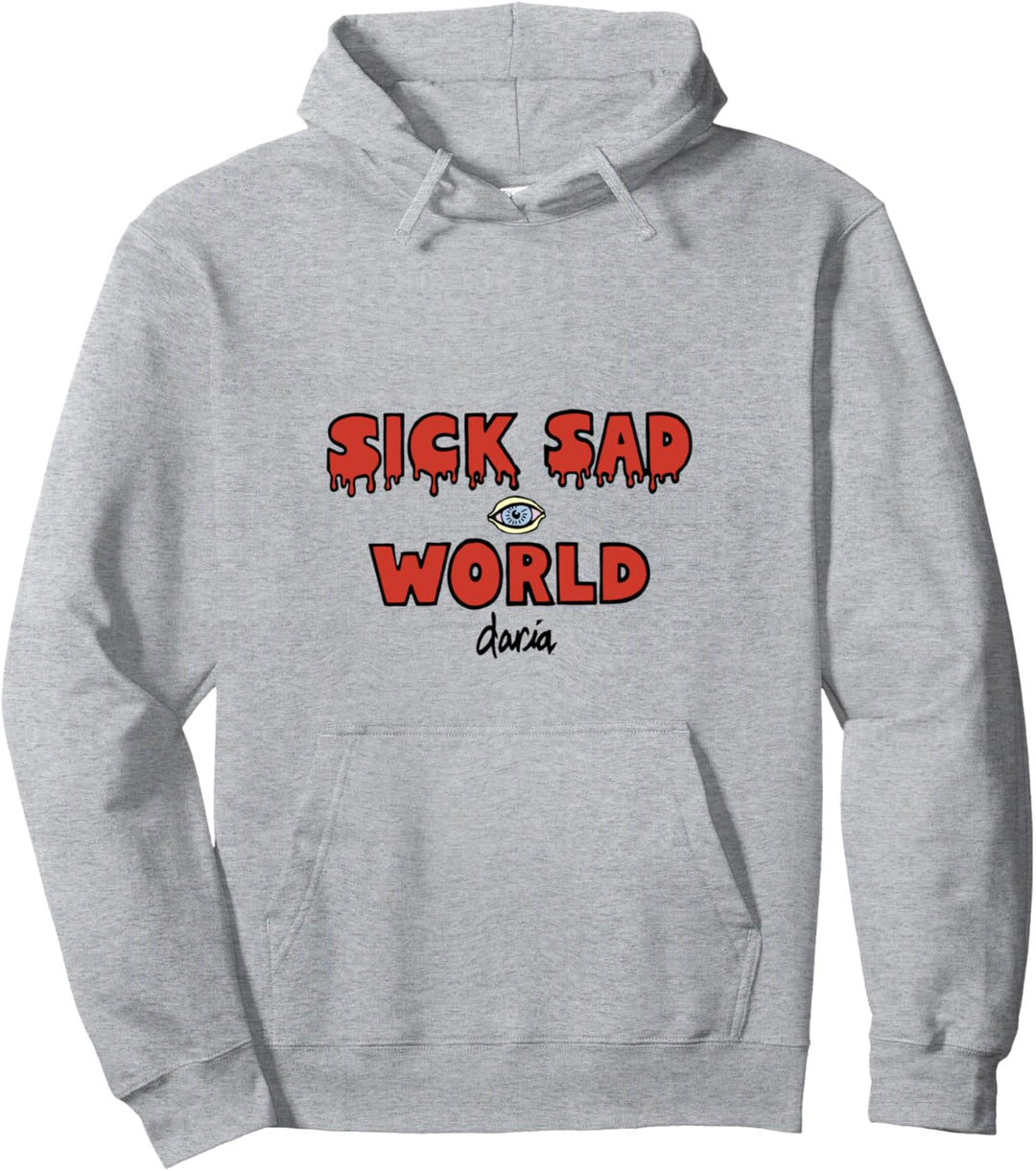 MTV Daria Sick Sad World Text Pullover Hoodie