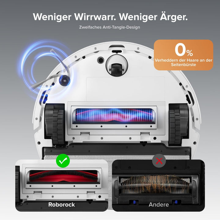 roborock Q10 S5+ Saugroboter mit Wischfunktion, 10.000 Pa HyperForce Saugkraft, Dual Anti-Tangle Sys