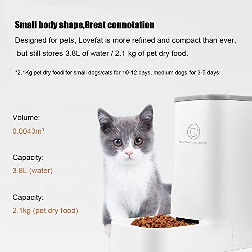 Automatischer Brunnenfutter- / Wasserspender-3.75Lx 2-teilig- Hunde- / Katzenfutter- / Haustierschal