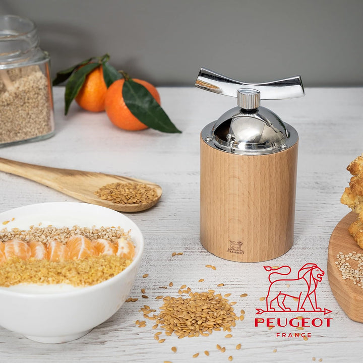 Peugeot Leinsamenmühle Isen 13 cm Natur I Hochwertige Leinsamenmühle manuell aus PEFC-zertifiziertem