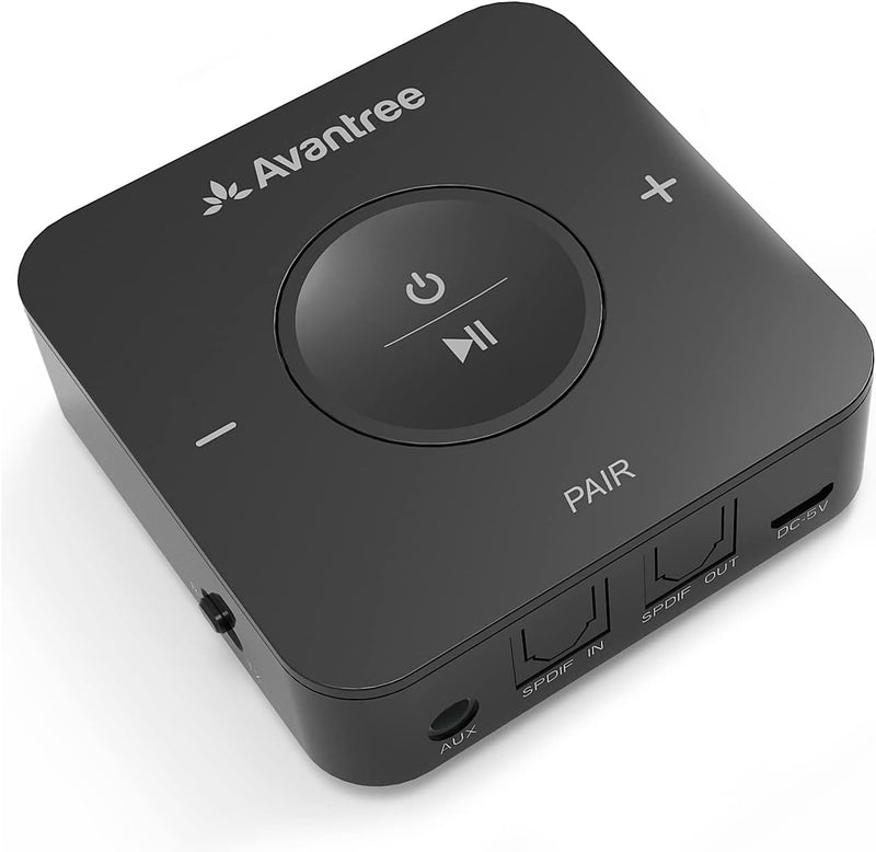 Avantree TC417 aptX Low Latency Bluetooth Transmitter Empfänger für TV, 20h Spielzeit Kabelloser Aud