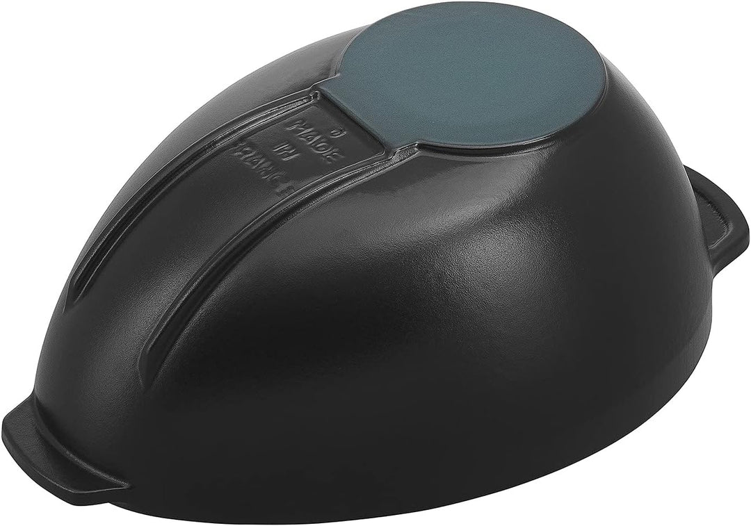 Staub 1102523 Muscheltopf, mit Deckel 25 cm, 2,0 L, induktionsgeeignet mit mattschwarzer Emaillierun