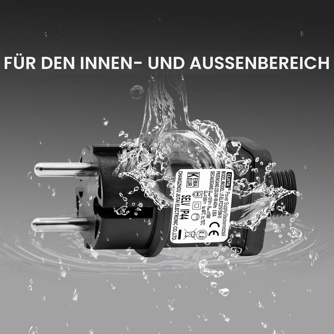 CZJUTAI LED Trafo IP44 Netzteil für Weihnachtsbeleuchtung mit EU Stecker - Schraubsockel - Schalt-Mo