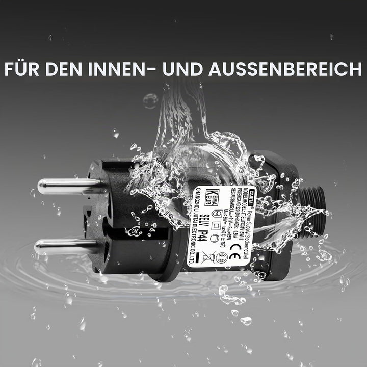 CZJUTAI LED Trafo IP44 Netzteil für Weihnachtsbeleuchtung mit EU Stecker - Schraubsockel - Schalt-Mo