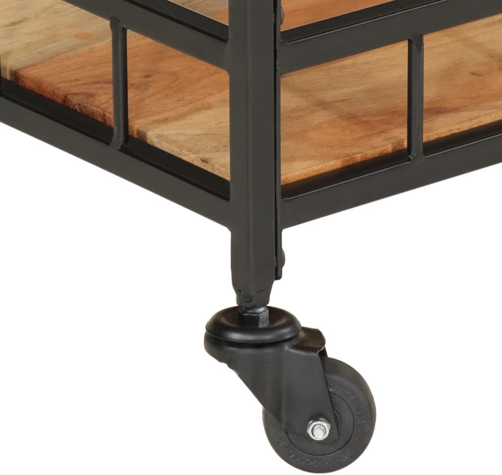 vidaXL Barwagen 60x40x80 cm Massivholz Akazie und Eisen