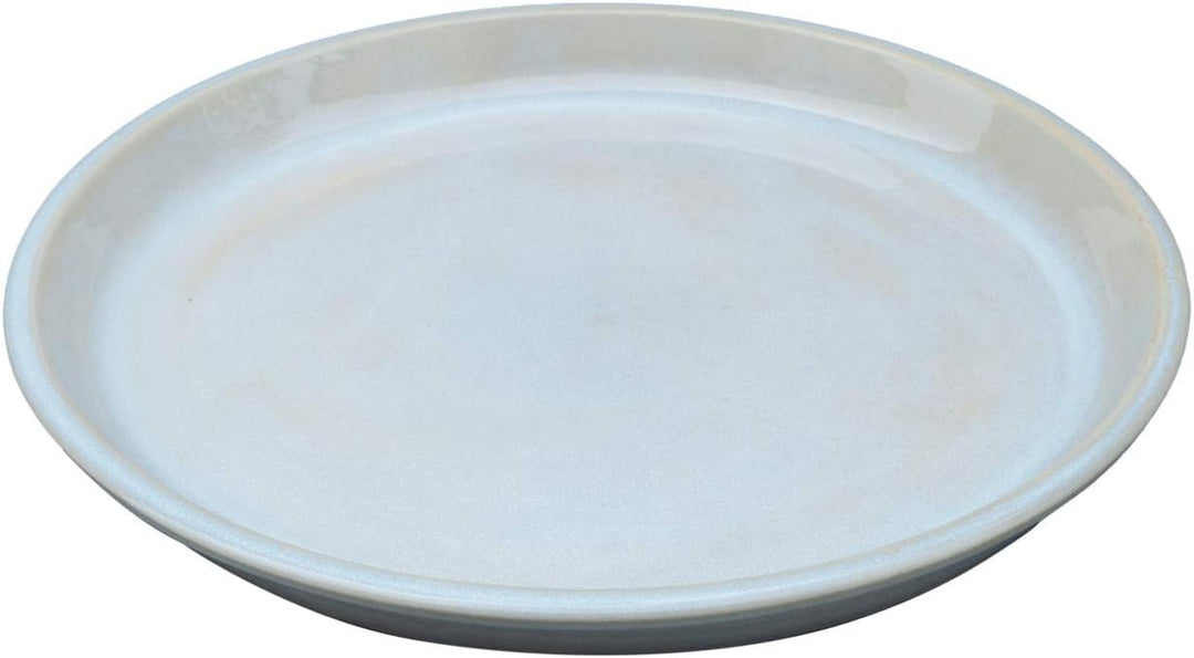 Vogeltränke/Teller/Untersetzer für Pflanzgefässe Blumentöpfe Blau Weiss Anthrazit glasiert aus Stein