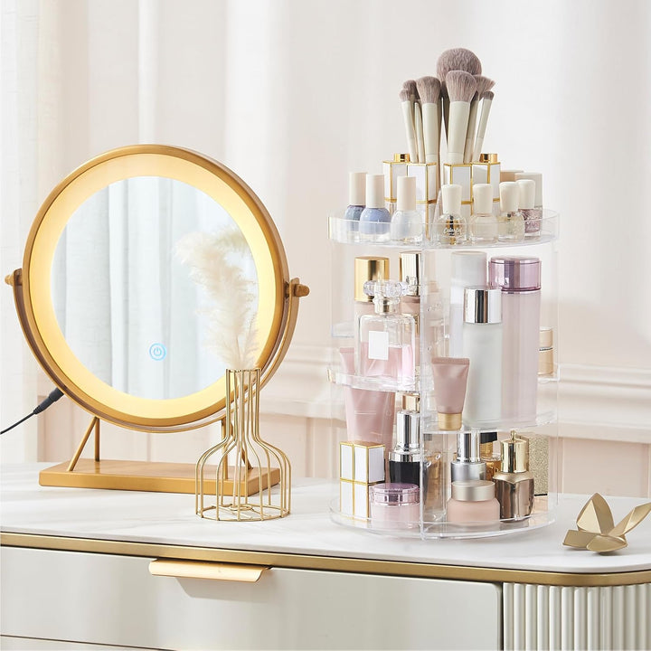 SUNFICON Rotating Makeup Organiser, Crystal Clear Transparent, Transparent