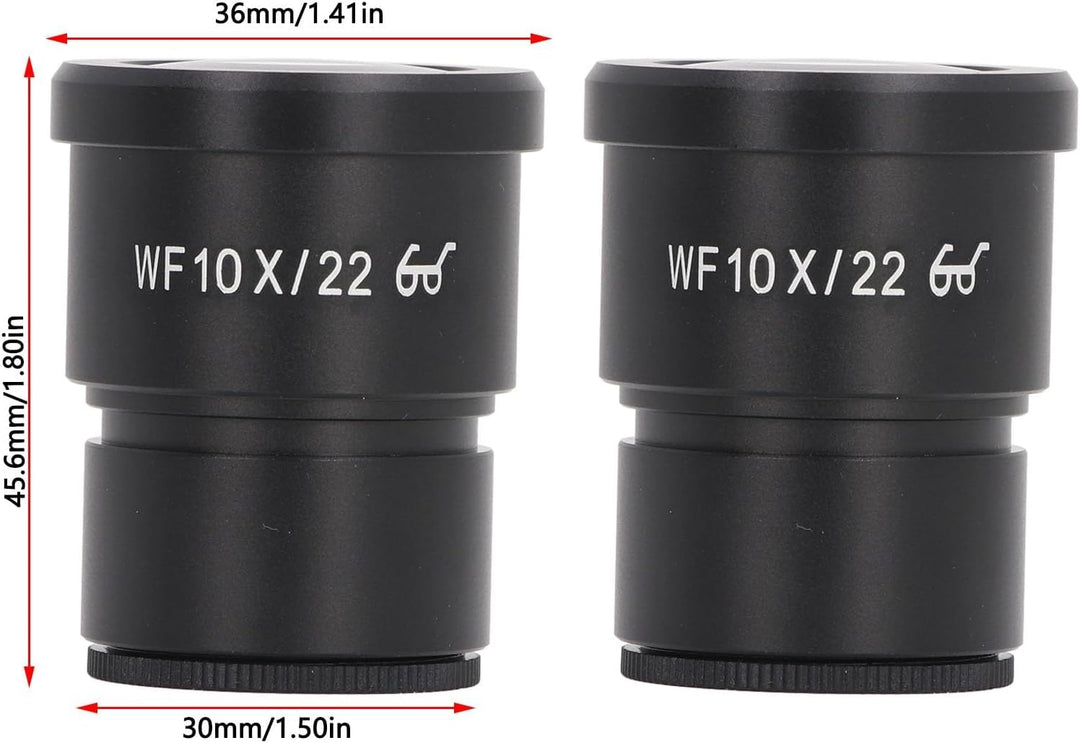 2 Stücke Mikroskopokular Aluminiumlegierung 10X Biologisches Okular 30mm Montagegrösse Mikroskope Ob