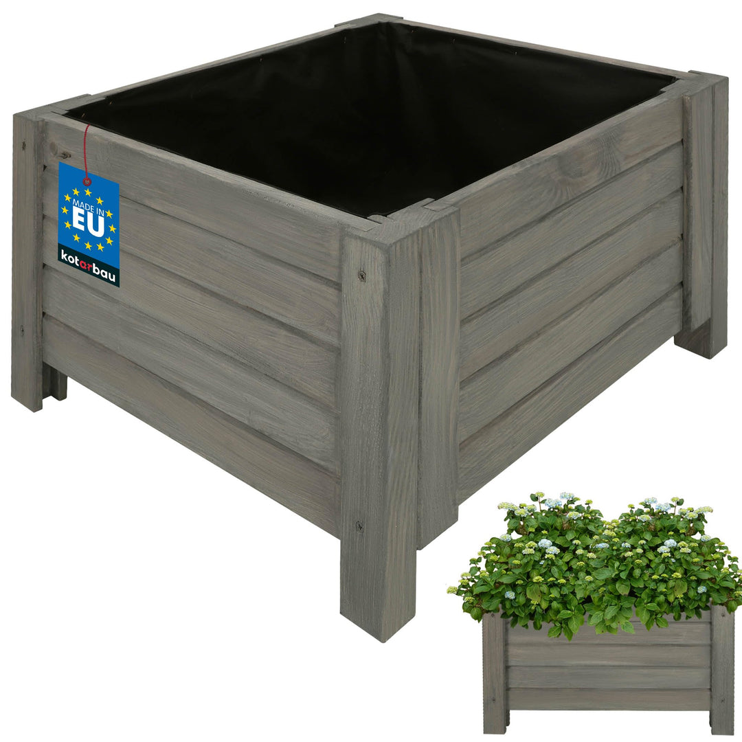 KOTARBAU® Blumenkasten - 50 x 50 x 30 cm - Pflanzkasten mit Vlies - Pflanzkübel gross aussen - Balko