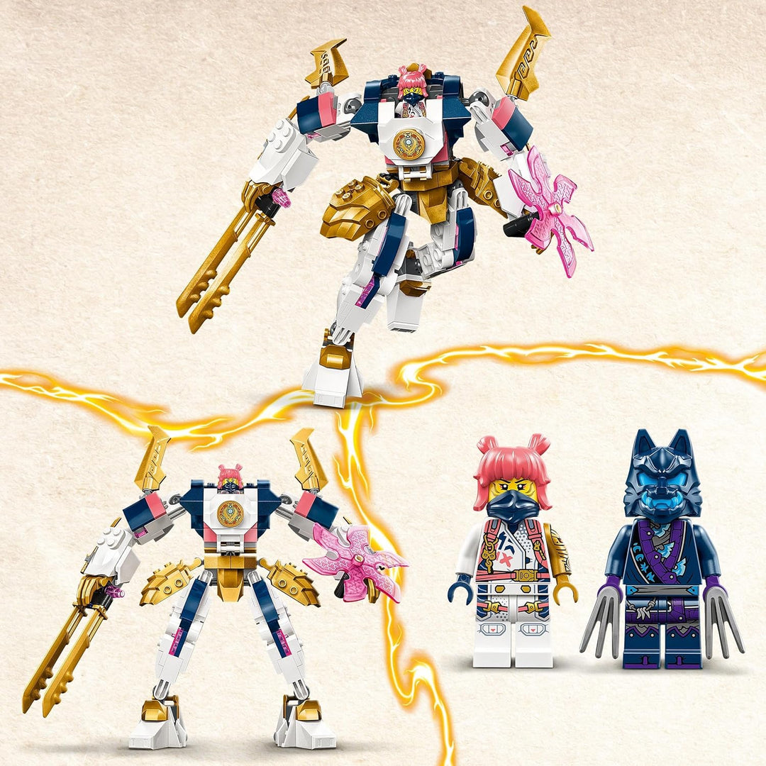 LEGO NINJAGO Soras Technikmech, Actionfiguren-Spielzeug für Kinder & NINJAGO Jay Battle Mech, Ninja-