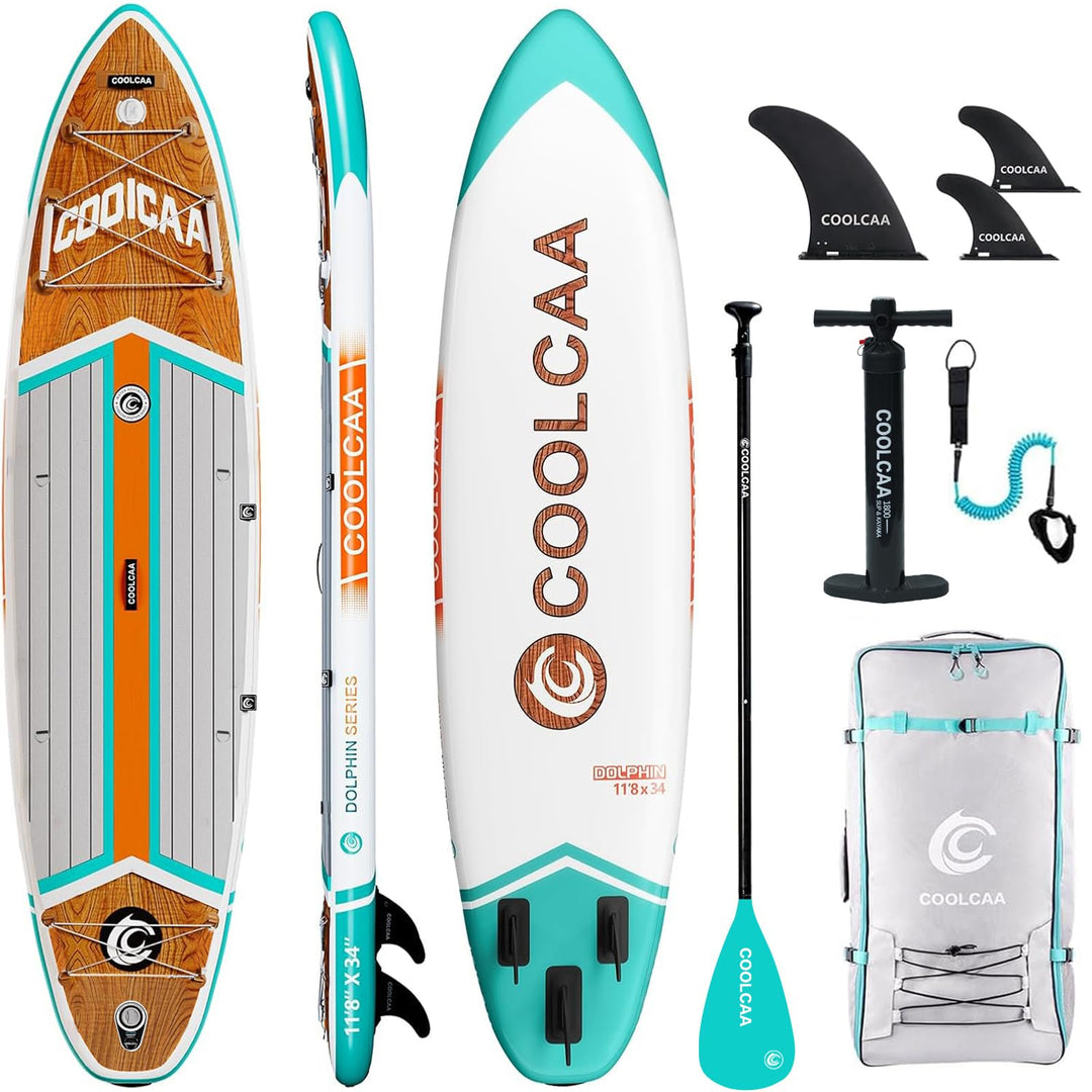 COOLCAA Dolphin Lite SUP Board, 355cm (Extra Gross) Stand Up Paddling Board, Aufblasbares Stand-Up P